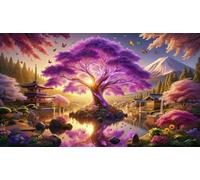 Puzzle 1200 Pièces Adulte 75 x 50 cm,Arbre Violet du Parc Impossible Classique Jigsaw Puzzles,Jeu Classique pour Toute la Famille,Décoration Murale & Cadeau