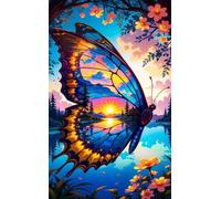 Puzzle 1200 Pieces Adulte Coucher de Soleil Papillon 75x50 cm éducatif Challenge Classique Puzzles pour Famille Amis