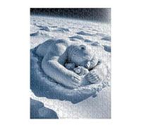 Puzzle 1200 Pièces Adultes Animal Ours Neige 75x50 cm Jeu Éducatif Jeu de Création et Logique Concentration, Cadeau Garcon et Fille, Puzzle Adulte 1200 Pièces