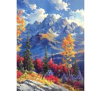 Puzzle 1200 Pièces Adultes Arbre Jaune de Montagne, 1200 Pièces Puzzles pour Adultes Jeu éducatif Jouets Défi, Décoration de la Maison, Cadeaux de Vacances