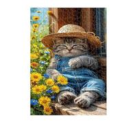 Puzzle 1200 Pièces Adultes Chat Mignon Fleur 75x50 cm Jeu Éducatif Jeu de Création et Logique Concentration, Cadeau Garcon et Fille, Puzzle Adulte 1200 Pièces
