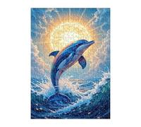 Puzzle 1200 Pièces Adultes Dauphins Océan 75x50 cm Jeu Éducatif Jeu de Création et Logique Concentration, Cadeau Garcon et Fille, Puzzle Adulte 1200 Pièces