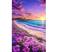 Puzzle 1200 Pièces Adultes Fleurs L'Océan Lever Soleil 75 x 50 cm, Jeux éducatif, Divertissement Créatif, Puzzle Classique, Jeu Difficile Puzzles 1200 Pièces