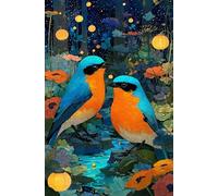 Puzzle 1200 Pièces Adultes Fleurs Oiseaux Rivière, Défis Amusants Parfait pour la Détente Créativité, Puzzle 1200 Pieces 75 x 50 cm