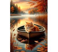 Puzzle 1200 Pièces Adultes Lac Chat 75 x 50 cm, Jeux éducatif, Divertissement Créatif, Puzzle Classique, Jeu Difficile Puzzles 1200 Pièces