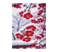 Puzzle 1200 Pièces Adultes Neige Fleurs de Prunier 75x50 cm Jeu Éducatif Jeu de Création et Logique Concentration, Cadeau Garcon et Fille, Puzzle Adulte 1200 Pièces