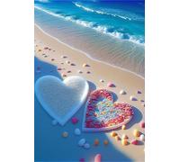 Puzzle 1200 Pièces Adultes Plage Coeur Galet Puzzle Difficile et Stimulant Jeux éducatif Puzzles Classiques Puzzles 1200 Pièces Adultes Cadeau Stimulant 75 x 50 cm