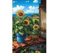 Puzzle 1200 Pièces Adultes Tournesol Dessin Animé Puzzle Difficile et Stimulant Jeux éducatif Puzzles Classiques Puzzles 1200 Pièces Adultes Cadeau Stimulant 75 x 50 cm
