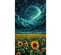 Puzzle 1200 Pièces Adultes Tournesols Ciel Étoilé Puzzle Difficile et Stimulant Jeux éducatif Puzzles Classiques Puzzles 1200 Pièces Adultes Cadeau Stimulant 75 x 50 cm