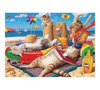 Puzzle 1200 pièces, Chat de Plage Puzzles pour Adultes Jeu éducatif Défi Jouet, Jeu d'adresse pour Toute la Famille Puzzle pour Adultes