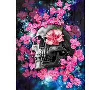 Puzzle 1200 pièces,Crâne de Fleur Rose Puzzl pour Adultes, Puzzles pour Adultes Jeu éducatif Défi Jouet, Jeu d'adresse pour Toute la Famille, Puzzle pour Adulte Enfants