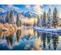 Puzzle 1200 pièces, Les rivières des Montagnes enneigées Puzzles pour Adultes Jeu éducatif Défi Jouet, Jeu d'adresse pour Toute la Famille Puzzle pour Adultes