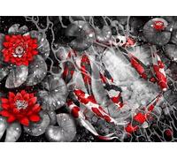 Puzzle 1200 pièces,Lotus Koi Puzzl pour Adultes, Puzzles pour Adultes Jeu éducatif Défi Jouet, Jeu d'adresse pour Toute la Famille, Puzzle pour Adulte Enfants