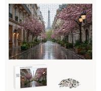 Puzzle 1200 Pièces - Ville & Paris - Puzzle en Bois Durable avec Lettres au Dos - Jeu sans Poussière avec Affiche - Modèle pour Collectionneurs et 14 Ans et Plus (75 x 50 cm) P3#164