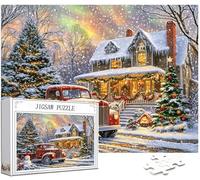 Puzzle 1314 Pièces Adultes, Arbre de Noël Puzzle Hiver Motif Désign, Grand Bois Jigsaw 75x50cm Débutant Fille éducatif Challenge Toy avec Emballage Cadeau for Decoration Chambre Murale Cadeau,Model115