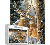 Puzzle 1314 Pièces Adultes Cerf, Puzzle 1314 Pièces Parfaitement Imbriquées Lettres au Dos, Animal Impossible Difficile Puzzles pour Adultes et Adolescents pour Hommes et Femmes, Cadeaux Noël H-408