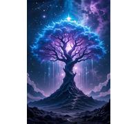 Puzzle 1314 Pièces Adultes Ciel Étoilé Arbre de Vie 75x50 cm Difficile et Stimulant, Parfait pour Les Amateurs de Puzzles, Cadeau Stimulant, Puzzle 1314 Pieces