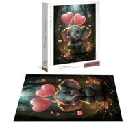 Puzzle 1314 Pièces Adultes Éléphant, Puzzle 1314 Pièces Parfaitement Imbriquées Lettres au Dos, Amour Jeu éducatif défi Joue Art Puzzles Classiques, pour Adultes et Adolescents Cadeau 75x50 cm B-4845