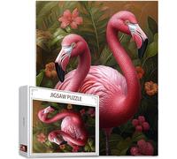 Puzzle 1314 Pièces Adultes, Flamants Roses Puzzle Animal Motif Désign, Grand Bois Jigsaw 75x50cm Débutant Fille éducatif Challenge Toy avec Emballage Cadeau for Decoration Chambre Murale, Model688