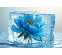 Puzzle 1314 pièces Adultes, Fleur Bleu Glacier Puzzle Classiques 1314 pièces, 75x50cm Puzzles Impossible Difficile avec Poster, Magnifique Décoration Puzzle et Cadeaux Relaxant
