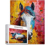 Puzzle 1314 Pièces Adultes, Graffiti Puzzle Cheval Motif Désign, Grand Bois Jigsaw 75x50cm Débutant Fille éducatif Challenge Toy Emballage Cadeau for Decoration Chambre Murale, Cadeau Femme, Model541