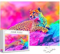 Puzzle 1314 Pièces Adultes, Léopard Puzzle Couleur Motif Désign, Grand Bois Jigsaw 75x50cm Débutant Fille éducatif Challenge Toy Emballage Cadeau for Decoration Chambre Murale, Cadeau Femme, Model130