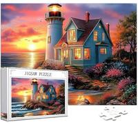 Puzzle 1314 Pièces Adultes, Phare Puzzle Mouette Motif Désign, Grand Bois Jigsaw 75x50cm Débutant Fille éducatif Challenge Toy avec Emballage Cadeau for Decoration Chambre Murale Cadeau Femme,Model136