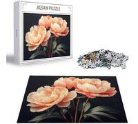 Puzzle 1314 Pièces Adultes Pivoine, Puzzle 1314 Pièces Parfaitement Imbriquées Lettres au Dos, Fleur Jeu éducatif défi Joue Art Puzzles Classiques, pour Adultes et Adolescents Cadeau 75 x 50 cm B-147