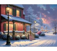 Puzzle 1314 pièces Adultes, Rues Ville en Hiver Puzzle Classiques 1314 pièces, 75x50cm Puzzles Impossible Difficile avec Poster, Magnifique Décoration Puzzle et Cadeaux Relaxant