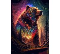 Puzzle 1314 Pieces Animaux Abstraits Ours, Jeux éducatif Défi Jouets Puzzles Classiques, Parfaitement Emboîtable Lettres au Dos, pour Vous Faciliter Le Travail pour Hommes Femmes Plus âgés 75 x 50 cm