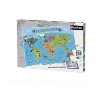 Nathan Puzzle enfants Carte du monde 150 pièces – dès 7 ans – Carton épais 86806