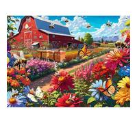 Puzzle 150 pièces,35x25 cm Puzzles pour Adultes,Jeux éducatif Puzzles Classiques Défi Jouets Cadeaux pour Puzzle de Décoration Familiale - Ferme Fleurs Abeilles