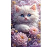 Puzzle 150 Pieces Adulte Chat Fleur 35x25 cm éducatif Challenge Classique Puzzles pour Famille Amis