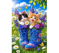 Puzzle 150 Pieces Adulte Chaussure Fleurs Chat 35x25 cm éducatif Challenge Classique Puzzles pour Famille Amis