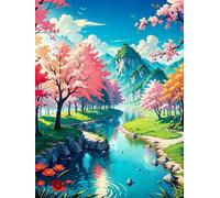 Puzzle 150 Pieces Adulte Rivière Arbres Montagne 35 x 25 cm Puzzles Adultes 150 Pièces Puzzle Impossible Jeu Éducatif Jeu D'adresse pour Toute la Famille
