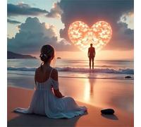 Puzzle 150 Pièces Adultes Couple Amoureux Plage 65x65cm 150 pièces Puzzles pour Adultes Jeu éducatif défi Jouet, Puzzle Impossible pour Toute la Famille