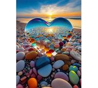 Puzzle 150 Pièces Adultes Cœur Galet Coucher Soleil Puzzle Difficile et Stimulant Jeux éducatif Puzzles Classiques Puzzles 150 Pièces Adultes Cadeau Stimulant 35 x 25 cm