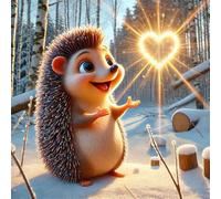 Puzzle 150 Pièces Adultes Hérisson Brille d'amour 65x65cm 150 pièces Puzzles pour Adultes Jeu éducatif défi Jouet, Puzzle Impossible pour Toute la Famille