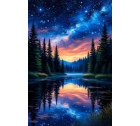 Puzzle 150 Pièces Adultes Lac Jungle Ciel Étoilé Puzzle Difficile et Stimulant Jeux éducatif Puzzles Classiques Puzzles 150 Pièces Adultes Cadeau Stimulant 35 x 25 cm