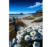 Puzzle 150 Pieces Adultes Marguerites Plages 35x25 cm, Examinez Les pièces, Découvrez Les Indices et Résolvez l'enquête, Puzzle Adulte 150 Pièces