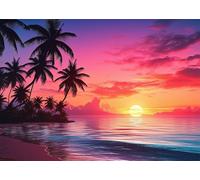 Puzzle 150 Pieces Adultes Mer du Coucher du Soleil, 35x25cm Jigsaw Puzzles Classiques, Puzzle Adulte 150 pièces Arbres, Jeu Éducatif et Défi de Concentration, Idée Cadeau Anniversaire