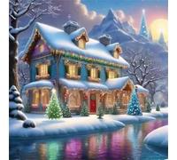 Puzzle 150 Pièces Adultes Rivière Villa d'hiver 65x65cm 150 pièces Puzzles pour Adultes Jeu éducatif défi Jouet, Puzzle Impossible pour Toute la Famille