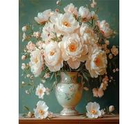 Puzzle 150 pièces Bouquet de pivoines Blanches Puzzles pour Adultes Jeux d'activités Familiales,Puzzle à Faire Soi-même pour Décoration Murale de la Maison