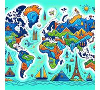 Puzzle 150 pièces,Carte de Dessin animé Puzzles pour Adultes,Jeux éducatifs,Puzzles Artistiques à Faire Soi-Même idéal pour la Décoration Intérieure et Les Cadeaux