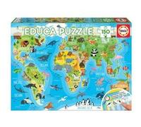 Puzzle 150 pièces Cartes du monde Bleu G