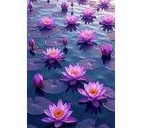 Puzzle 150 pièces Lac du Lotus Violet Puzzles pour Adultes Jeux d'activités Familiales,Puzzle à Faire Soi-même pour Décoration Murale de la Maison