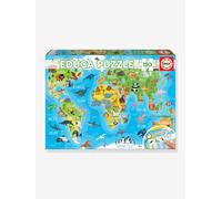 Puzzle 150 pièces Mappemonde Animaux bleu TU