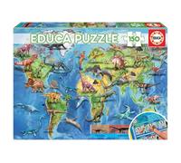 Puzzle 150 pièces : Mappemonde des Dinosaures