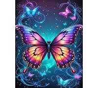 Puzzle 150 pièces Papillon Bleu Violet Puzzles pour Adultes Jeux d'activités Familiales,Puzzle à Faire Soi-même pour Décoration Murale de la Maison