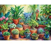 Puzzle 150 pièces Plantes en Pot Puzzles pour Adultes Jeux d'activités Familiales,Puzzle à Faire Soi-même pour Décoration Murale de la Maison